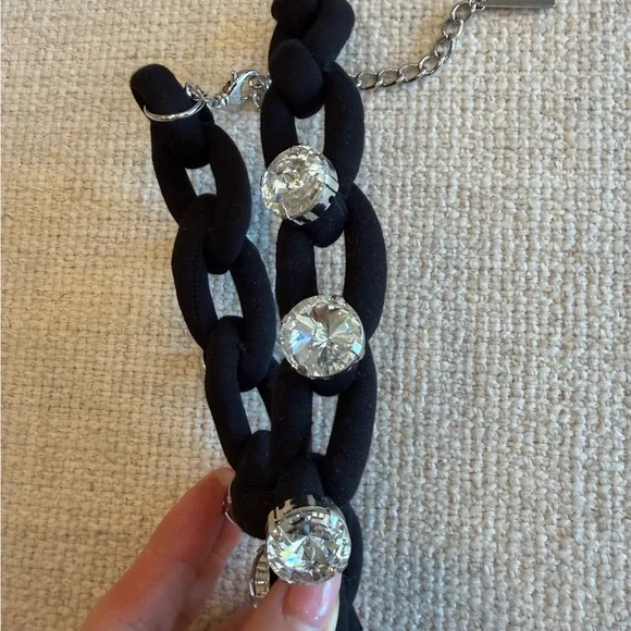 Area Black Strapless Top with Crystal Accents - Picture 4 of 10